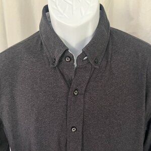 ButterCloth Men's solid gray Icy Cotton stretch l/s shirt Large L EUC